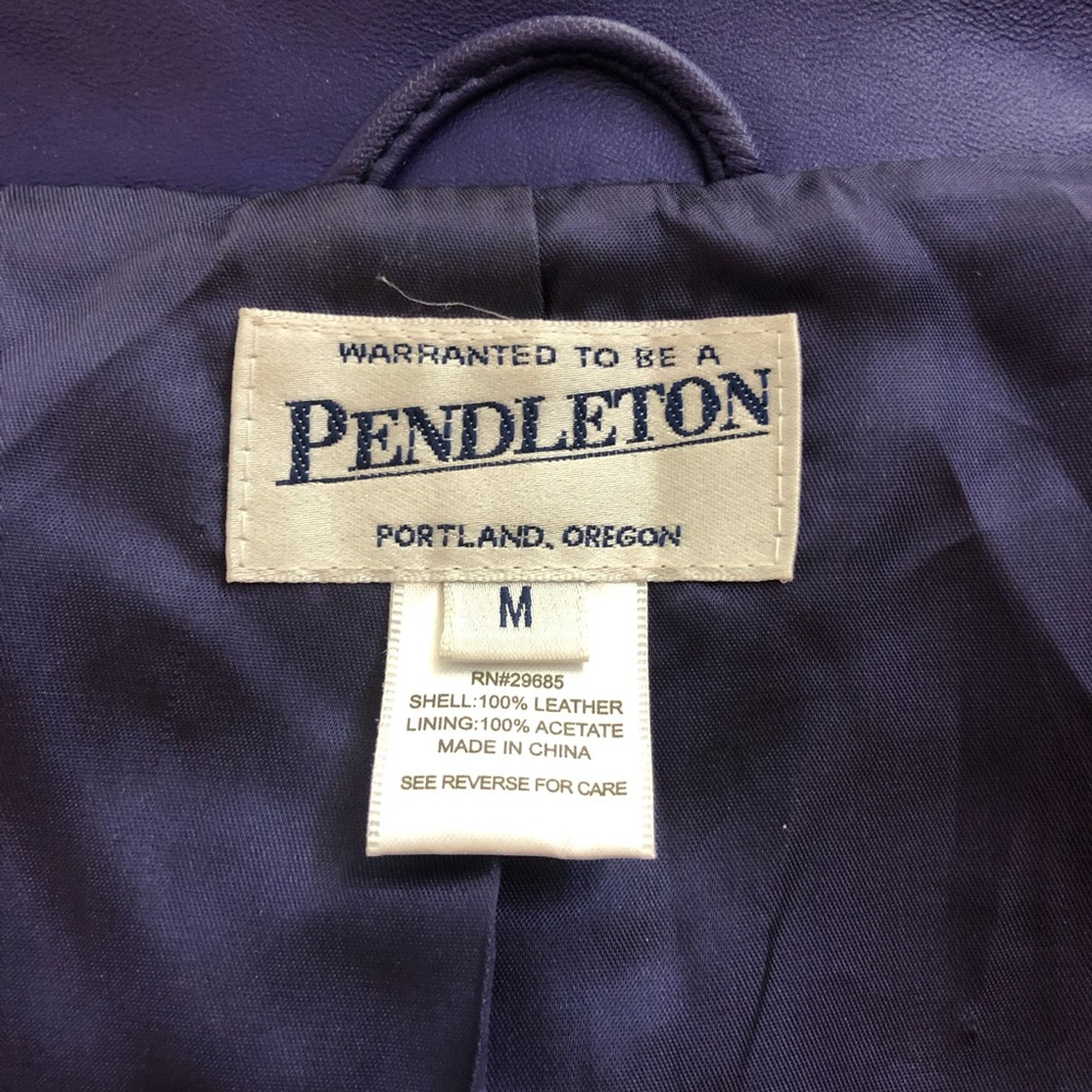 Pendleton Leather Jacket Sz M - image 6